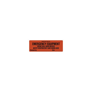 Emergency Equipment Label, Fluorescent Red
