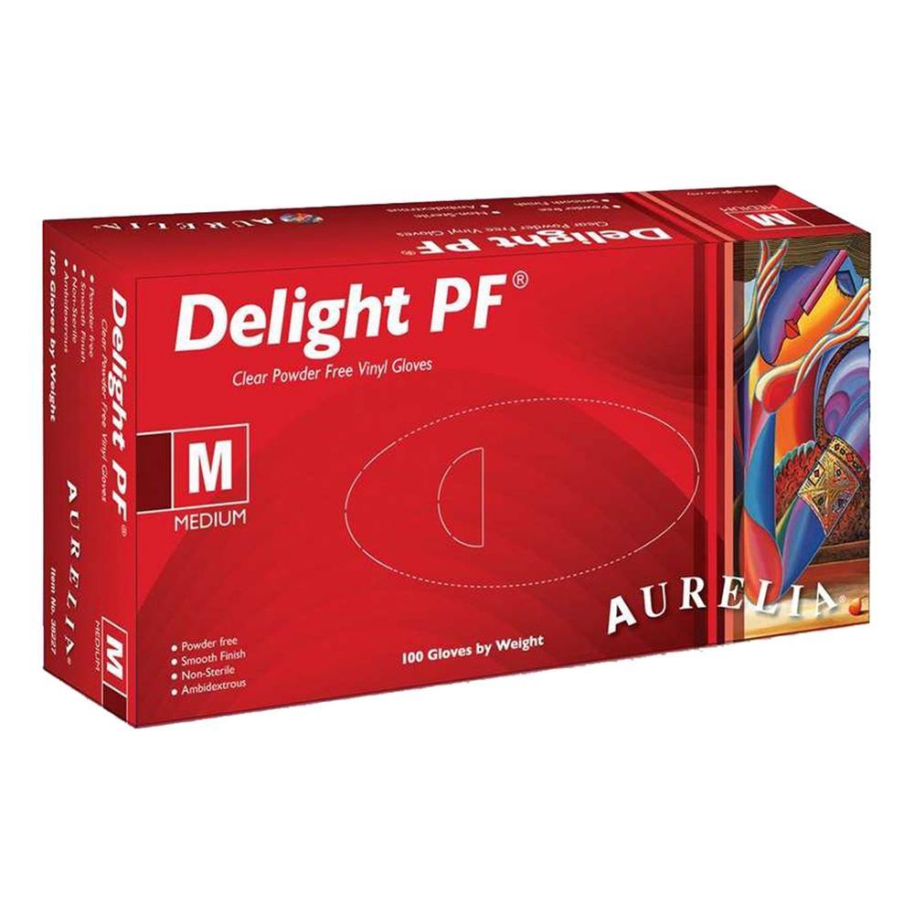 Aurelia® Delight Clear PF® Vinyl Gloves - 100/box
