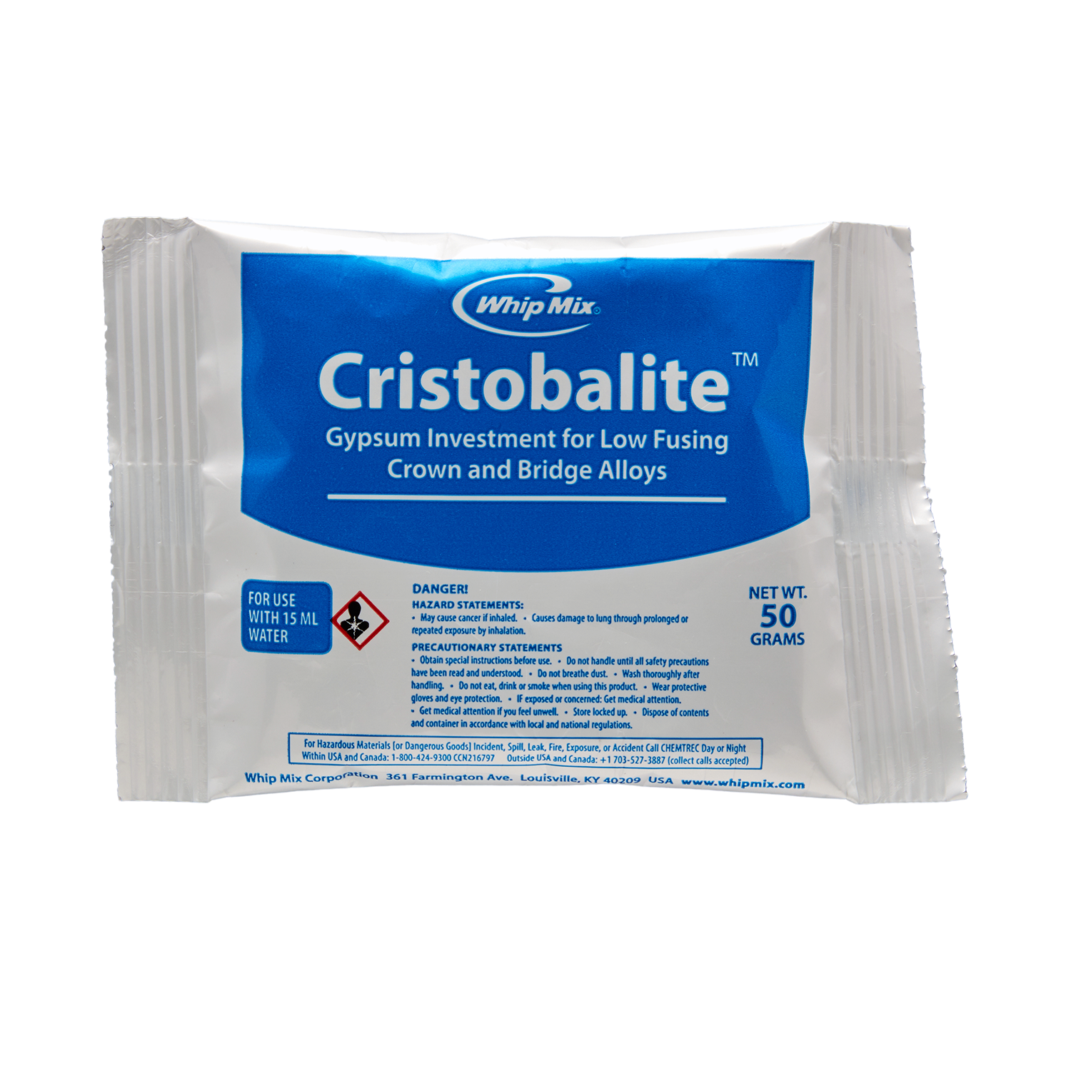 Cristobalite, 144/ 50 g Preweighed Packets