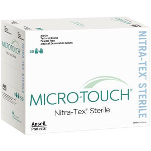 Micro-Touch® Nitra-Tex® Nitrile Examination Gloves Sterile – Powder Free, Sterile - 50 Pairs/Box - 4 Boxes/Case