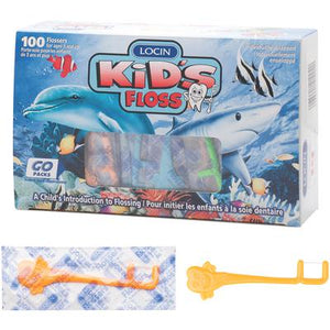 Locin Kid’s Floss™ Individually Wrapped Kid’s Dental Floss Picks, 1000/Pkg