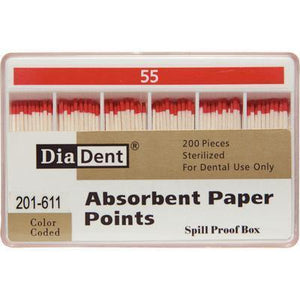 Absorbent Paper Points – Spill-Proof Box, ISO Sizes, 200/Box