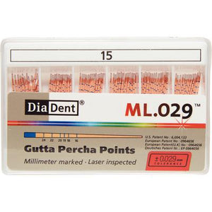 Millimeter Marked and Laser Inspected Gutta Percha Points – Gutta Percha ISO ML.029, 120/Box
