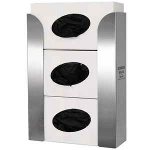 Glove Box Dispenser Triple, Stainless Steel