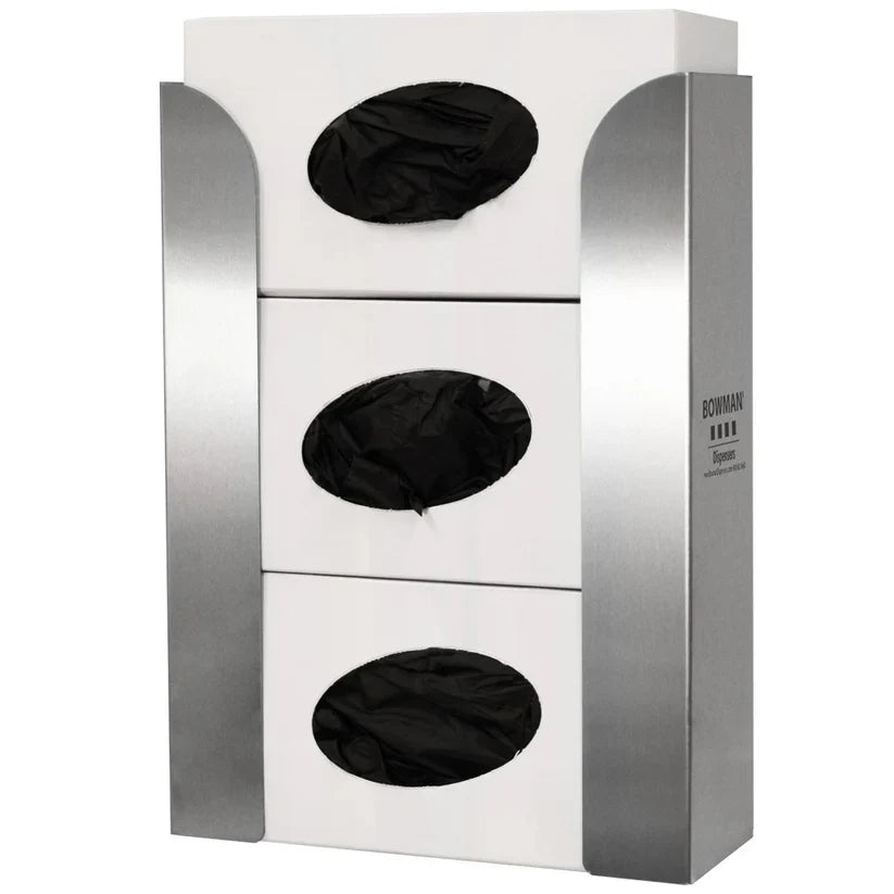 Glove Box Dispenser Triple, Stainless Steel