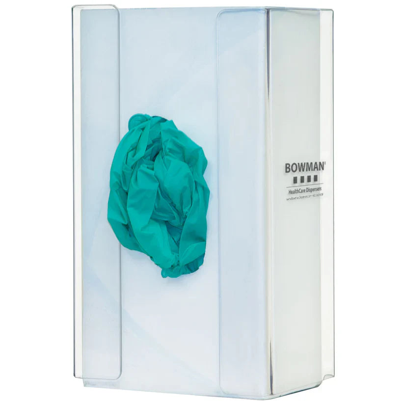 Glove Box Dispenser, Single, Clear, with Flexible Spring
