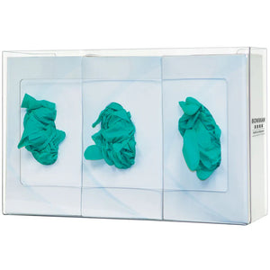 Glove Box Dispenser, Triple, Clear, Vertical