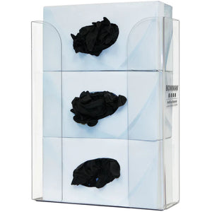 Glove Box Dispenser, Triple, Clear