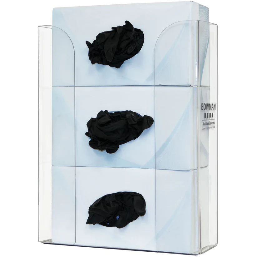 Glove Box Dispenser, Triple, Clear