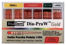 Dia-Pro W GOLD GUTTA PERCHA Spill Proof 60 pts/box
