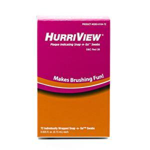 HURRIVIEW® Plaque Indicating Snap -N- Go™ Swabs – Box of 72