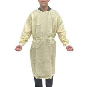 Isolation Gown - Level 2, Full Back, Tie Neck & Waist, Knit Cuffs, Universal Size - 10/Bag