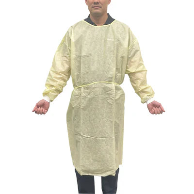 Isolation Gown - Level 2, Full Back, Tie Neck & Waist, Knit Cuffs, Universal Size - 10/Bag