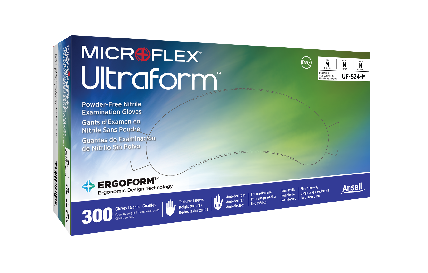 Ultraform Nitrile Gloves by Ansel – Latex-Free, Ultra-Thin, Chemical-Resistant