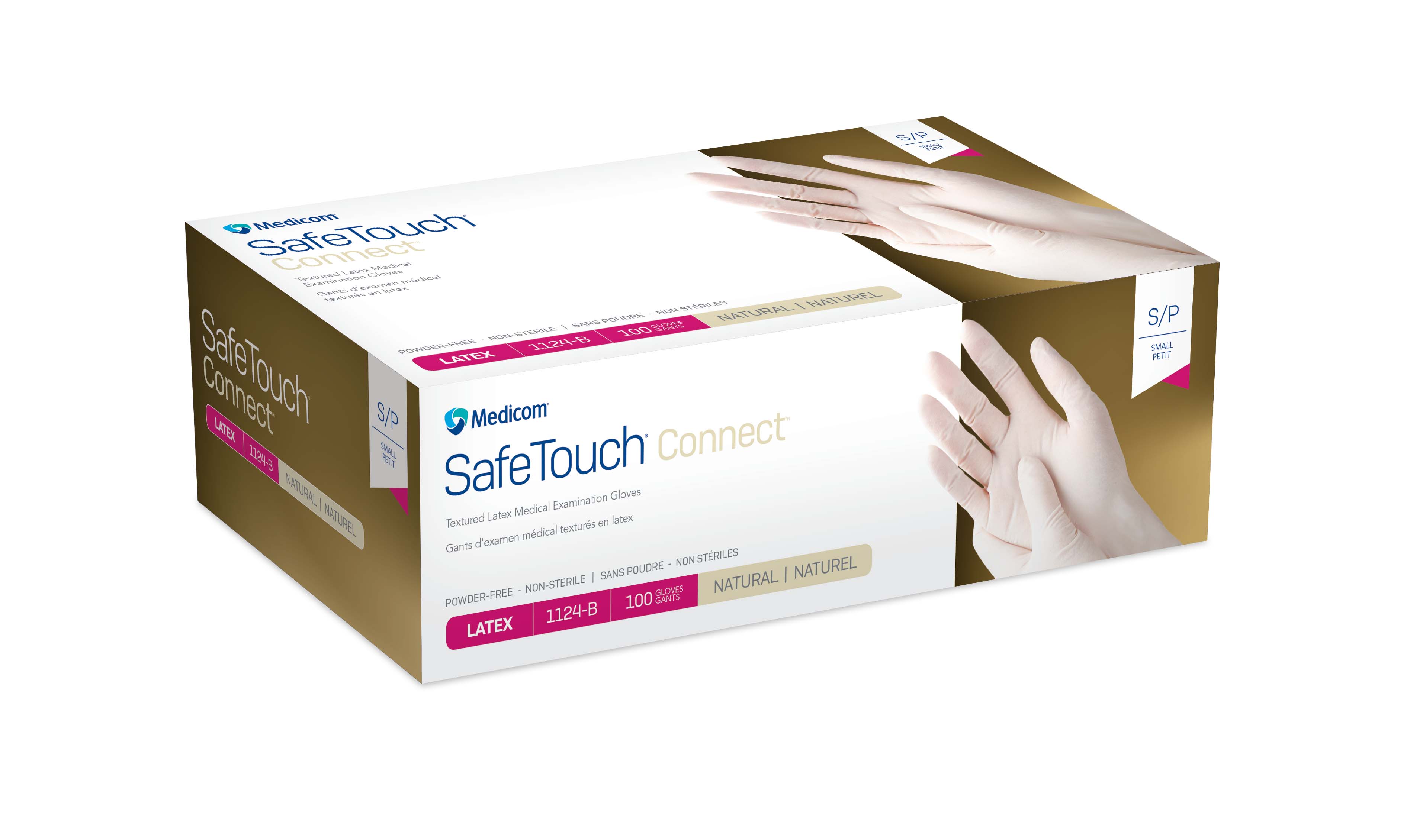 SafeTouch Connect Natural Gloves, 100/Box