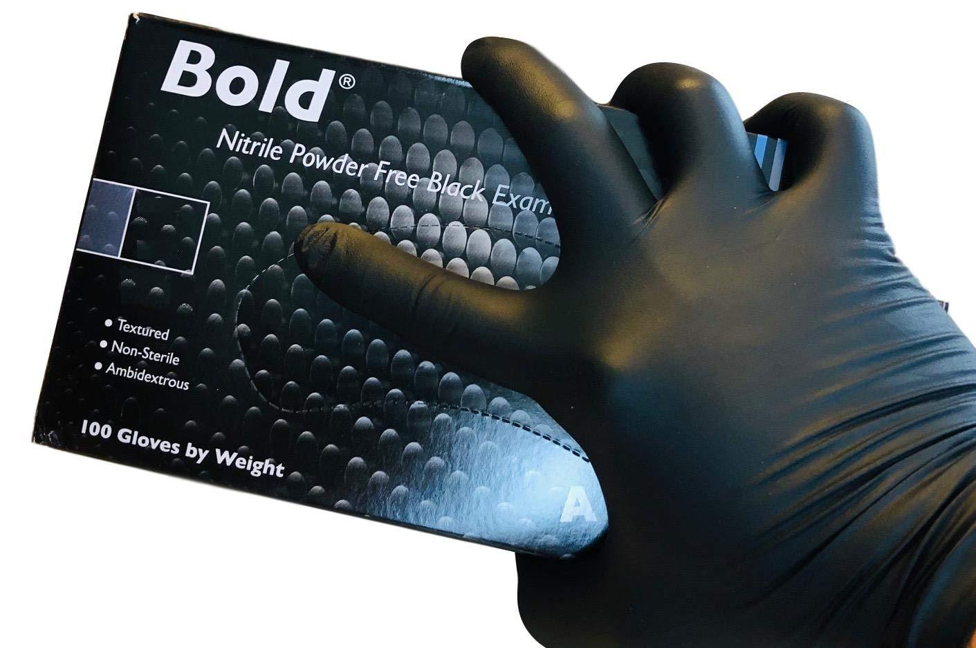 Aurelia Bold - Black Nitrile Examination Gloves PF - 100/Box