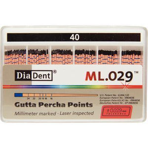 Millimeter Marked and Laser Inspected Gutta Percha Points – Gutta Percha ISO ML.029, 120/Box