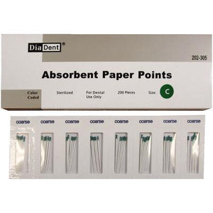 Absorbent Paper Points – Cell Pack, Accessory Sizes, 200/Box