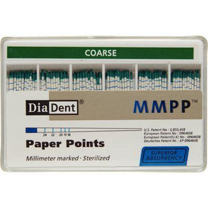 Millimeter Marked Absorbent Paper Points – Auxiliary Sizes Spill-Proof Box, 200/Pkg