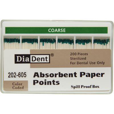 Absorbent Paper Points – Spill-Proof Box, Accessory Sizes, 200/Box