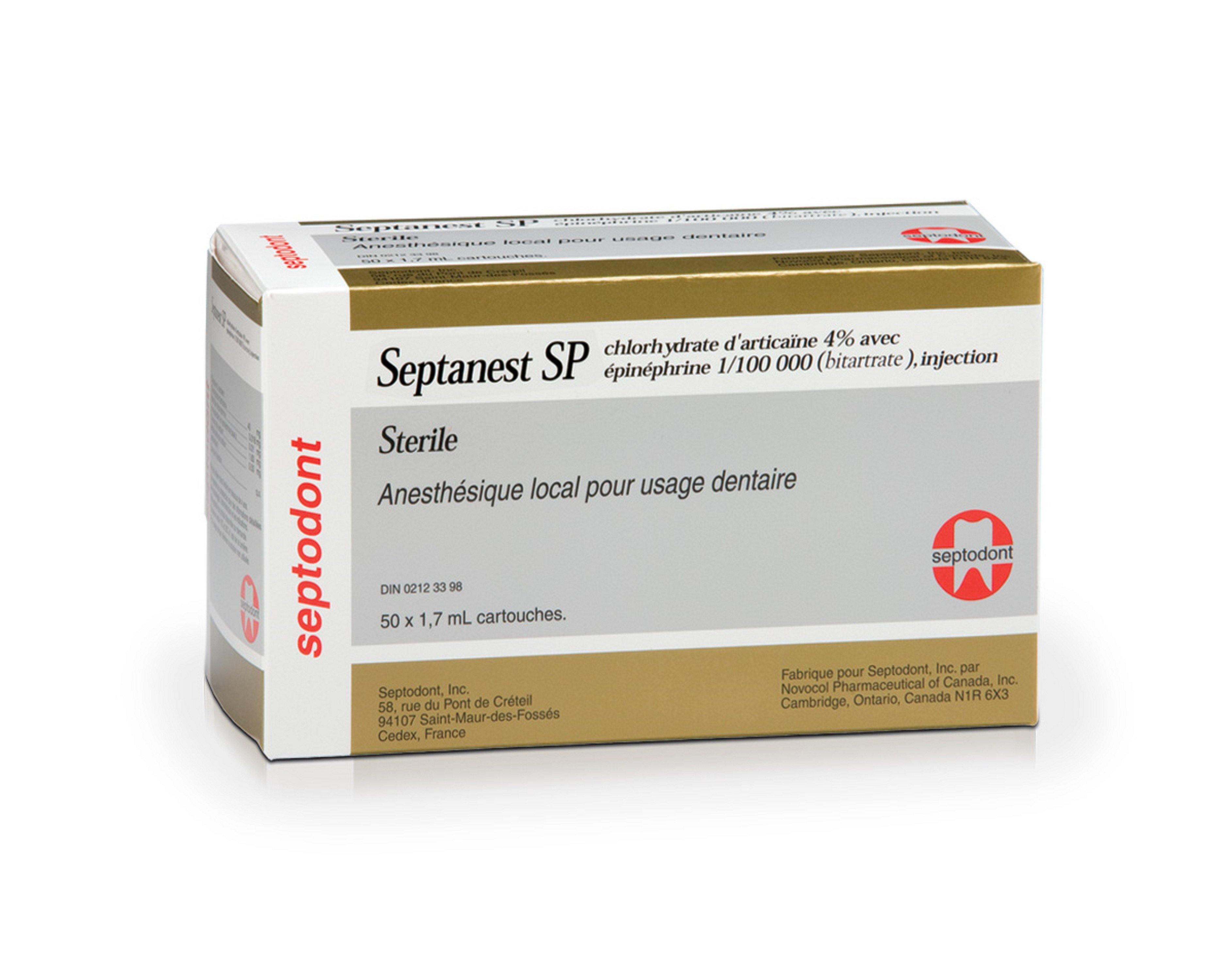 Septanest Articaine HCl 4% Injection – Septodont 50/Box