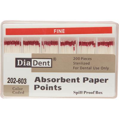 Absorbent Paper Points – Spill-Proof Box, Accessory Sizes, 200/Box