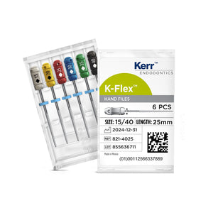 K-Flex Files Color Coded Plastic Handle, 6/Pkg