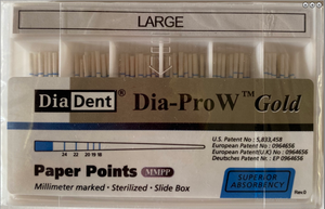 Dia-Pro W Gold Paper Points - Spill Proof 100/box