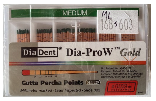 Dia-Pro W GOLD GUTTA PERCHA Spill Proof 60 pts/box