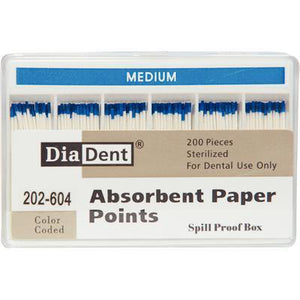 Absorbent Paper Points – Spill-Proof Box, Accessory Sizes, 200/Box
