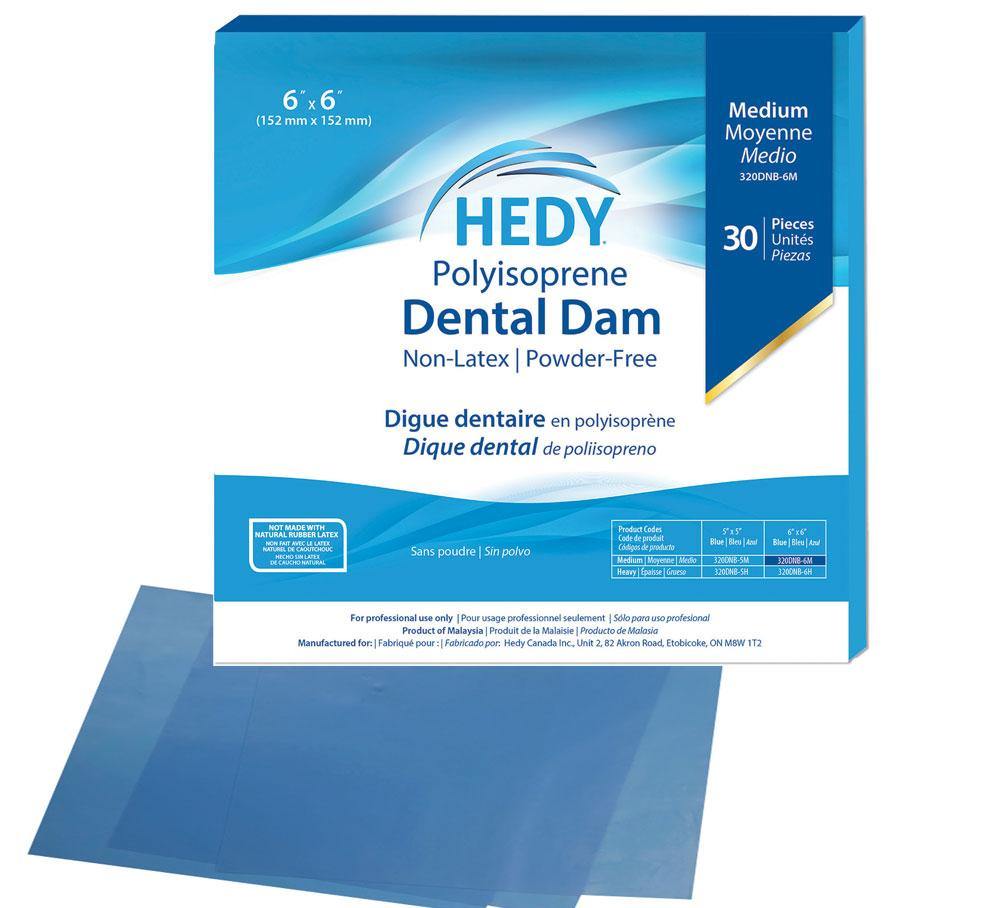 Polyisoprene Dental Dam – Latex Free, Powder Free, Blue, 30/Pkg