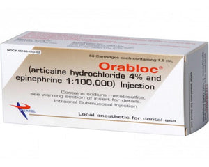 Orabloc 4% Articaine HCl with Epinephrine – 1.8 ml Injection Cartridges, 50/Pkg