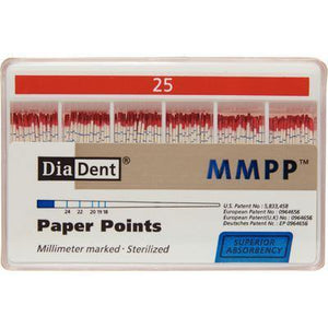 Millimeter Marked Absorbent Paper Points – ISO Sizes Spill-Proof Box, 200/Pkg
