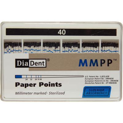 Millimeter Marked Absorbent Paper Points – ISO Sizes Spill-Proof Box, 200/Pkg