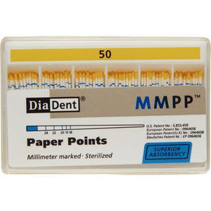 Millimeter Marked Absorbent Paper Points – ISO Sizes Spill-Proof Box, 200/Pkg