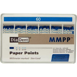 Millimeter Marked Absorbent Paper Points – ISO Sizes Spill-Proof Box, 200/Pkg