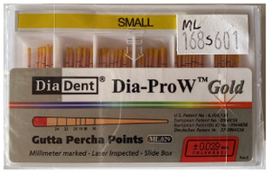 Dia-Pro W GOLD GUTTA PERCHA Spill Proof 60 pts/box