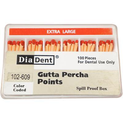 Gutta Percha Points ISO Sizes Nonmarked – Auxiliary Sizes, Spill-Proof and Slide Box, 100/Pkg