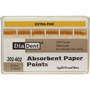 Absorbent Paper Points – Spill-Proof Box, Accessory Sizes, 200/Box
